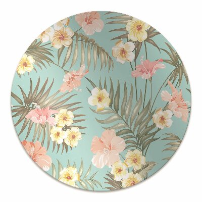 Chair mat floor panels protector pastel flowers