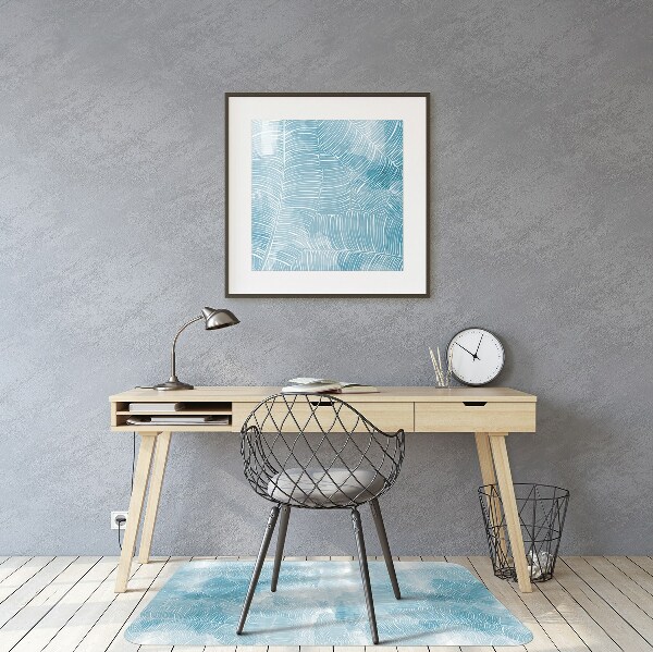 Office chair mat tropical pattern