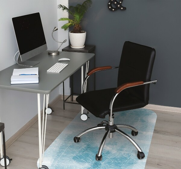 Office chair mat tropical pattern