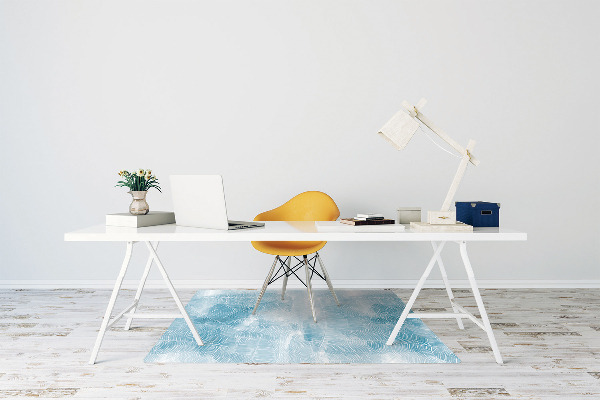 Office chair mat tropical pattern