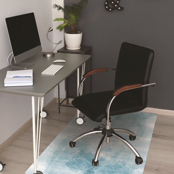Office chair mat tropical pattern