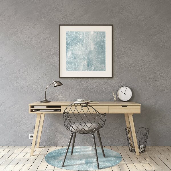 Office chair mat tropical pattern