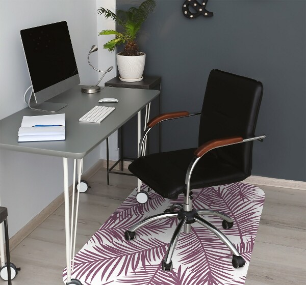 Chair mat floor panels protector purple leaves