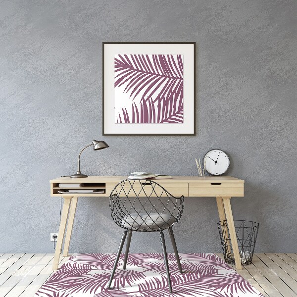 Chair mat floor panels protector purple leaves