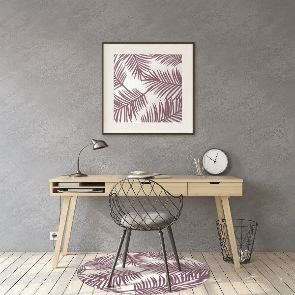 Chair mat floor panels protector purple leaves