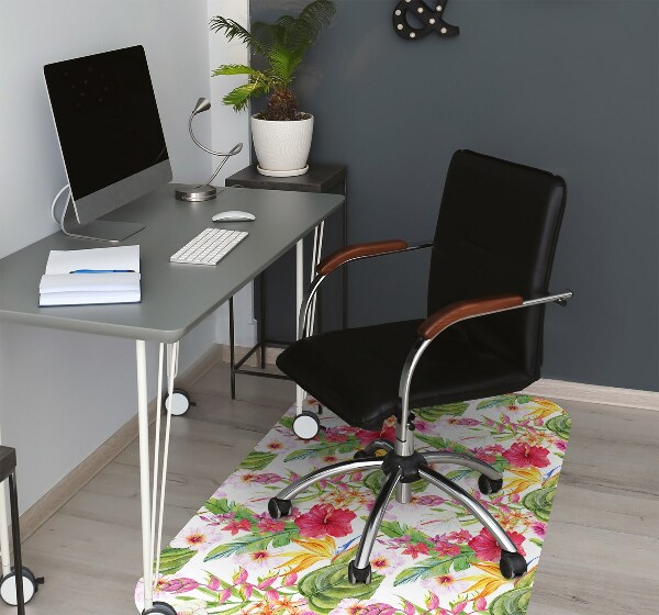 Chair mat exotic hibiscus