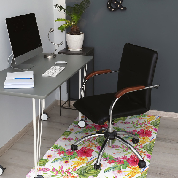 Chair mat exotic hibiscus