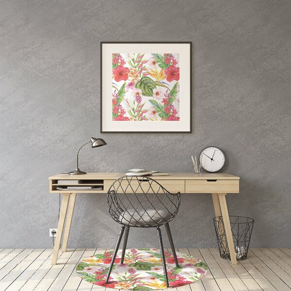 Chair mat exotic hibiscus
