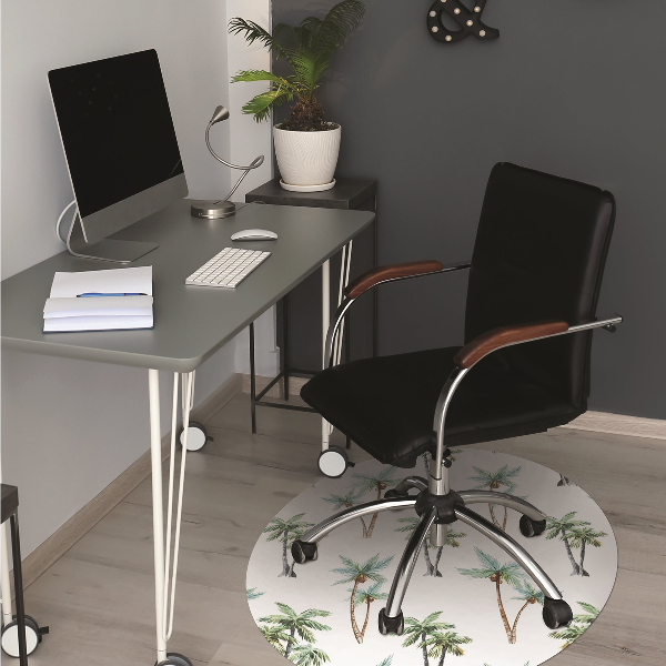 Desk chair mat palm mural