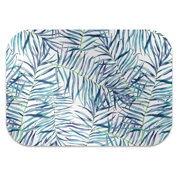 Office chair mat exotic leaves