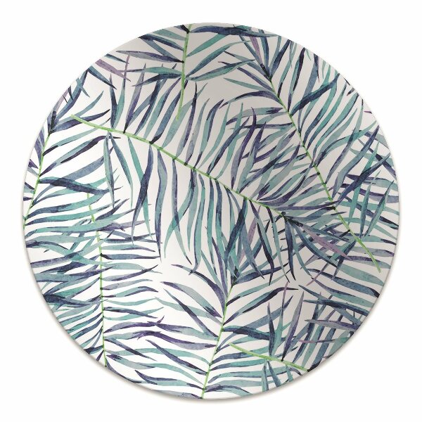 Office chair mat exotic leaves