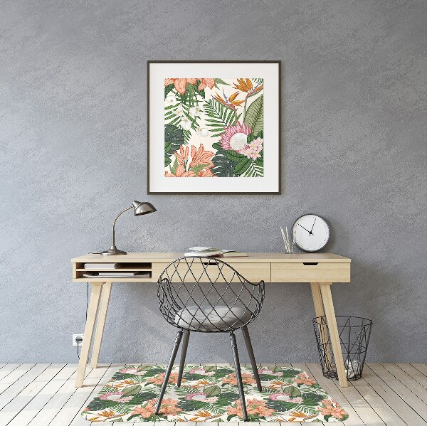 Computer chair mat flowers mural