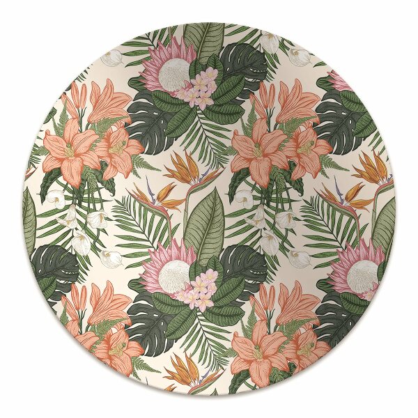 Computer chair mat flowers mural