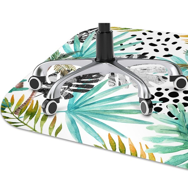 Office chair floor protector Palm trees and leaves