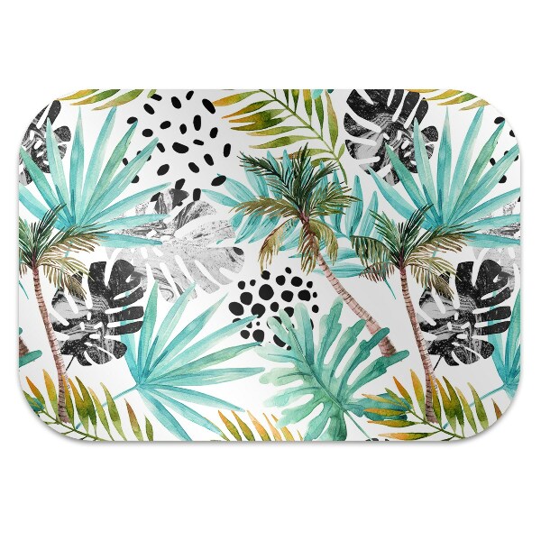 Office chair floor protector Palm trees and leaves