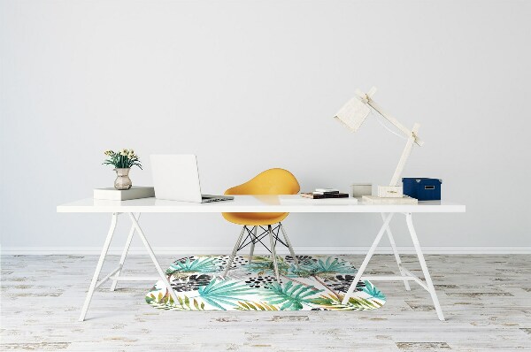 Office chair floor protector Palm trees and leaves