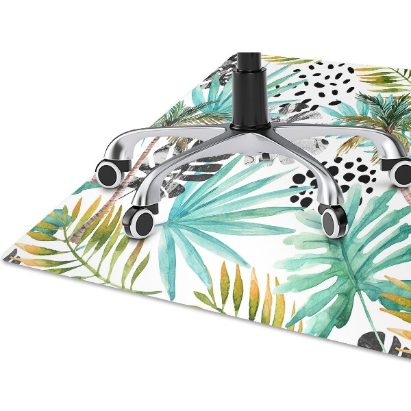 Office chair floor protector Palm trees and leaves