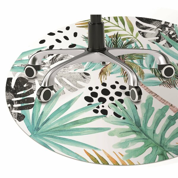 Office chair floor protector Palm trees and leaves