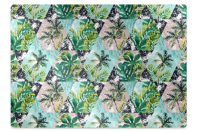 Office chair floor protector palm tree pattern