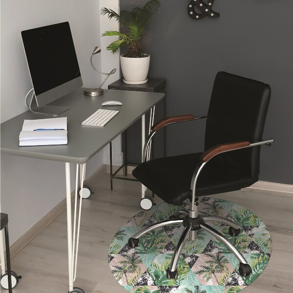 Office chair floor protector palm tree pattern