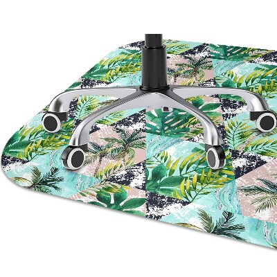 Office chair floor protector palm tree pattern