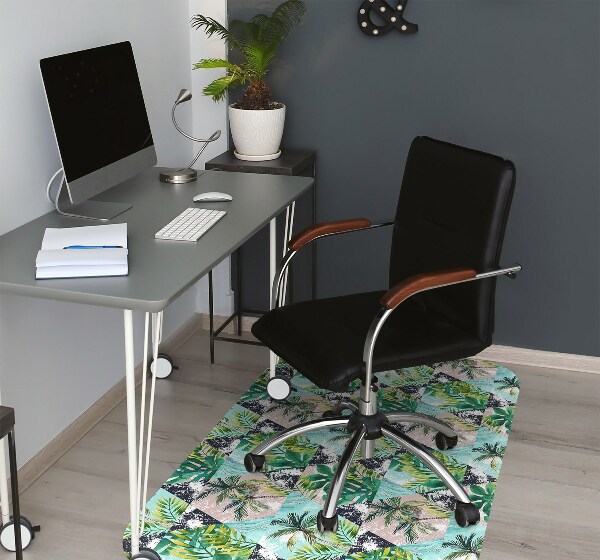 Office chair floor protector palm tree pattern