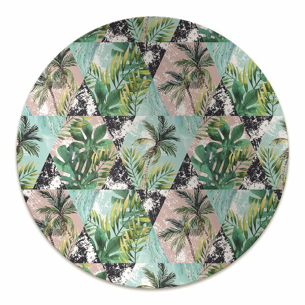 Office chair floor protector palm tree pattern