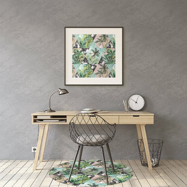 Office chair floor protector palm tree pattern