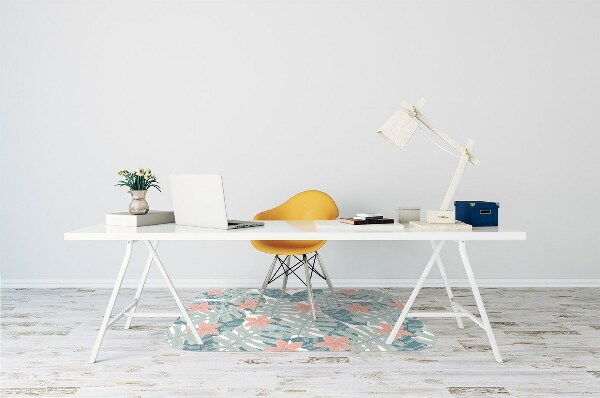 Chair mat floor panels protector tropical mural