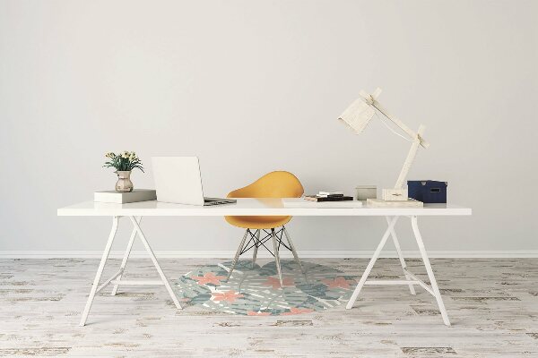 Chair mat floor panels protector tropical mural