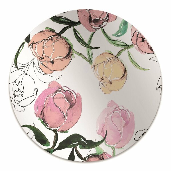 Office chair mat Peonies