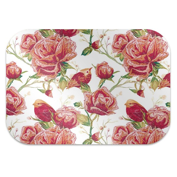 Office chair floor protector red birds