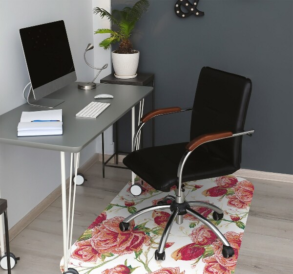 Office chair floor protector red birds