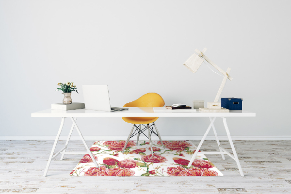 Office chair floor protector red birds