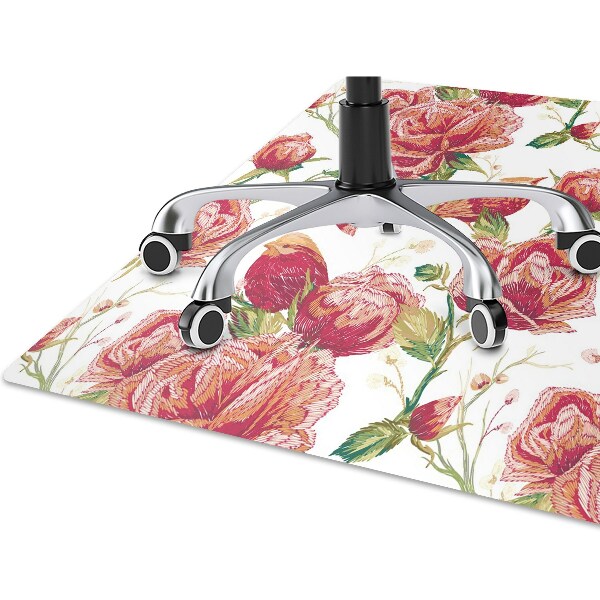 Office chair floor protector red birds