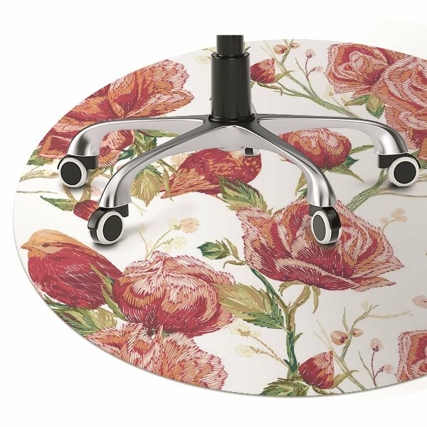 Office chair floor protector red birds