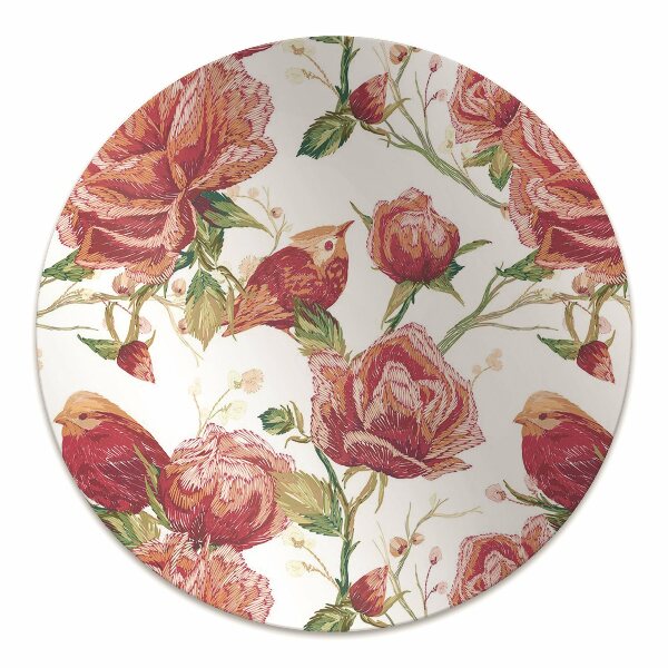 Office chair floor protector red birds