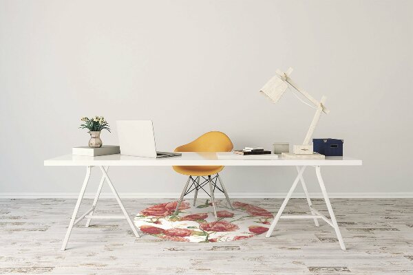Office chair floor protector red birds