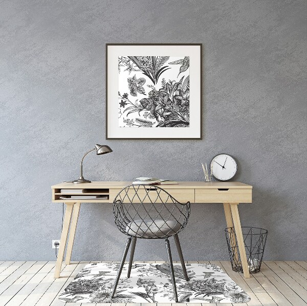 Office chair floor protector Black and white garden