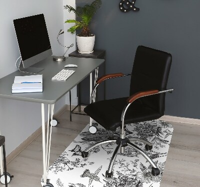 Office chair floor protector Black and white garden