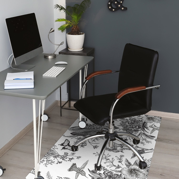 Office chair floor protector Black and white garden