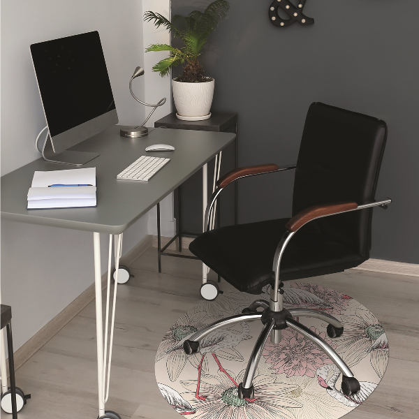 Office chair floor protector pink flamingo