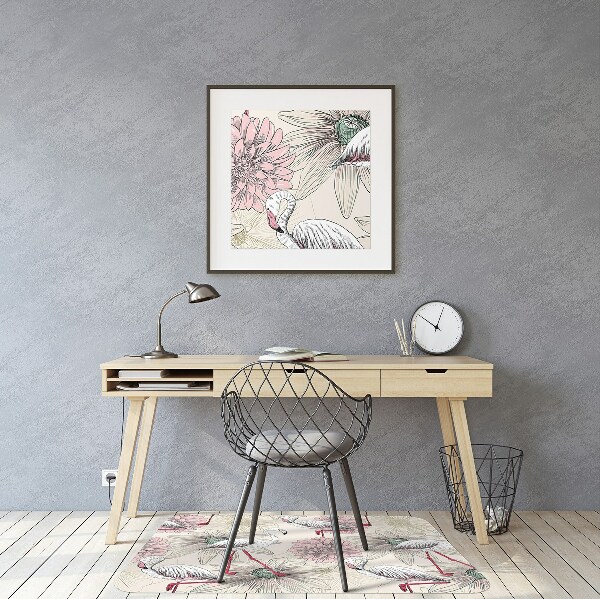 Office chair floor protector pink flamingo