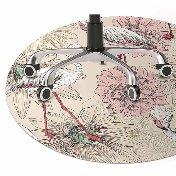 Office chair floor protector pink flamingo