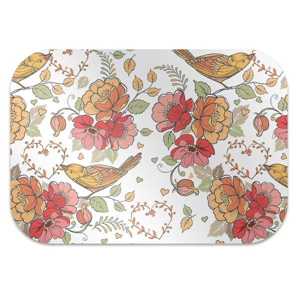 Office chair floor protector ornament birds