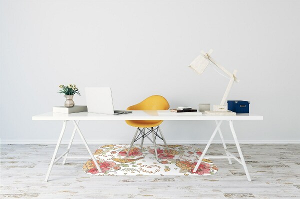 Office chair floor protector ornament birds