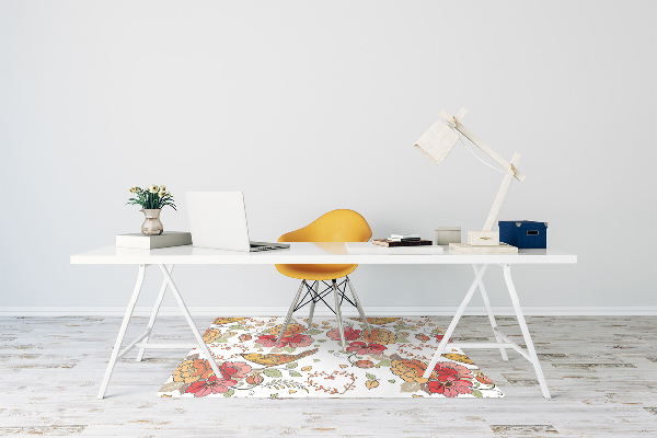 Office chair floor protector ornament birds