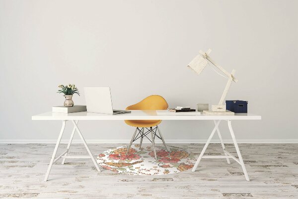 Office chair floor protector ornament birds