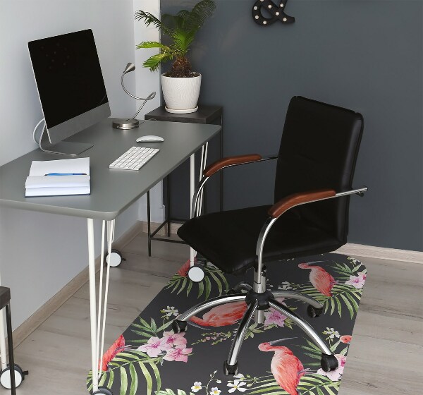 Office chair floor protector black flaming