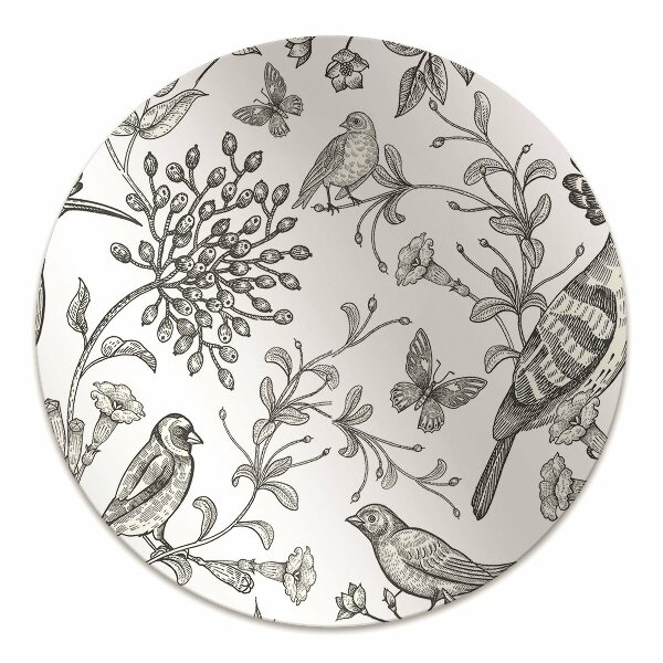 Chair mat floor panels protector sketched birds